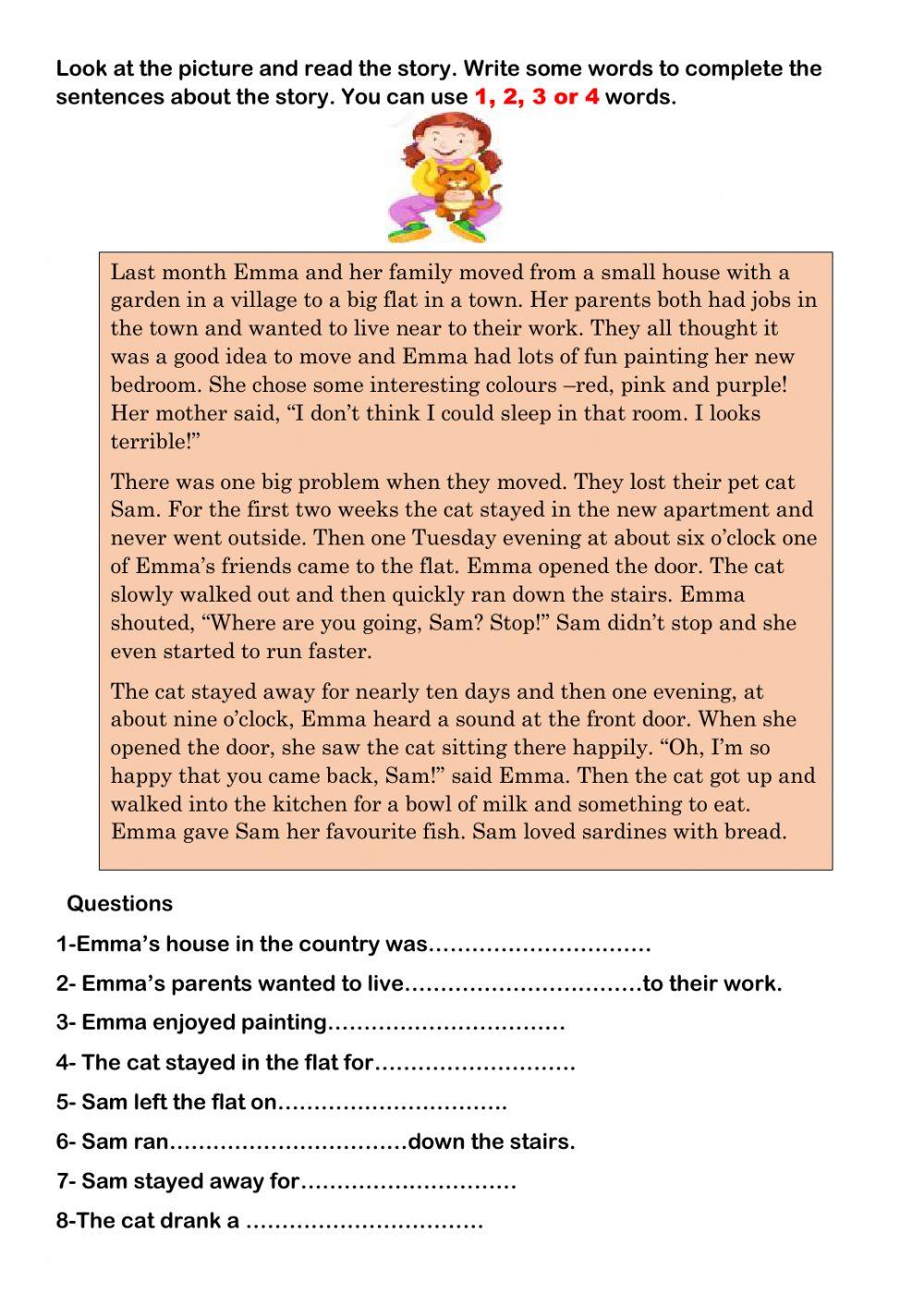 Read and complete the story.