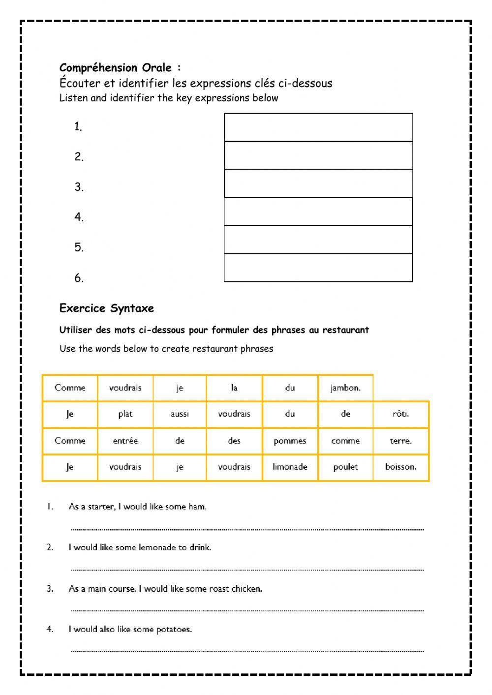 Commander au restaurant