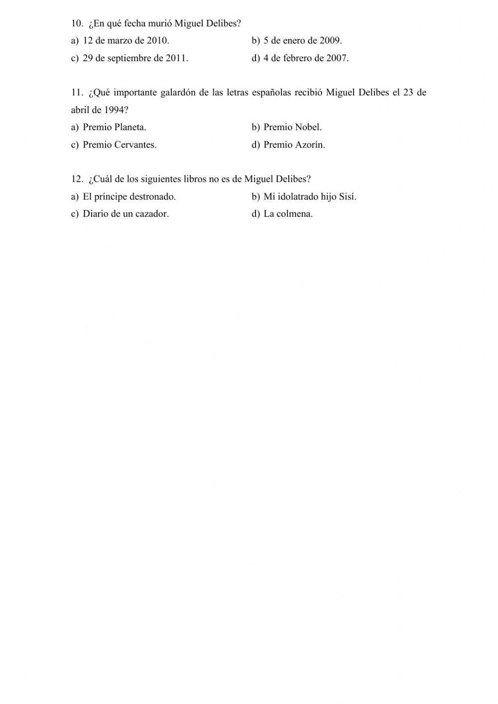 Homenaje a Miguel Delibes