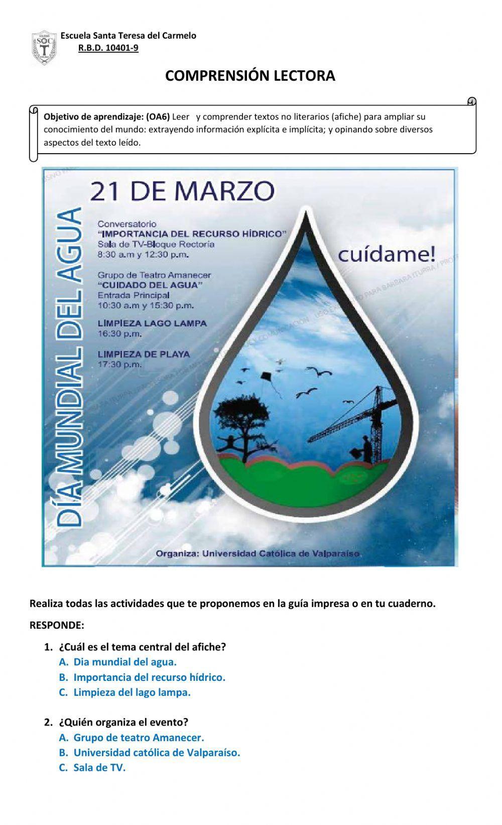 Comprensión lectora afiche