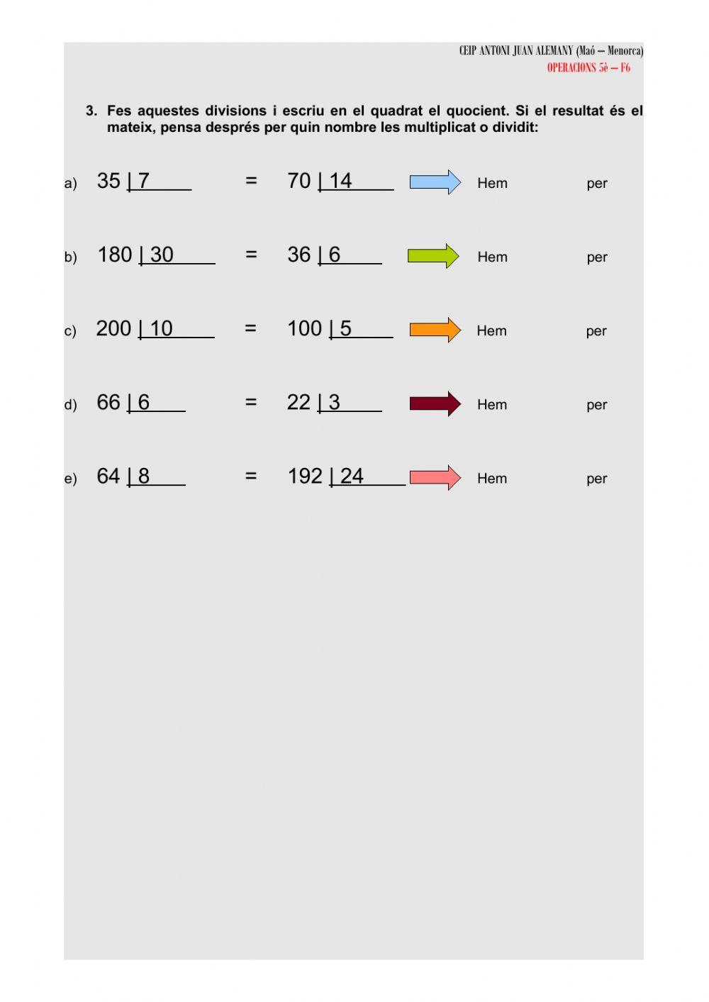 La prova de la divisió exacta