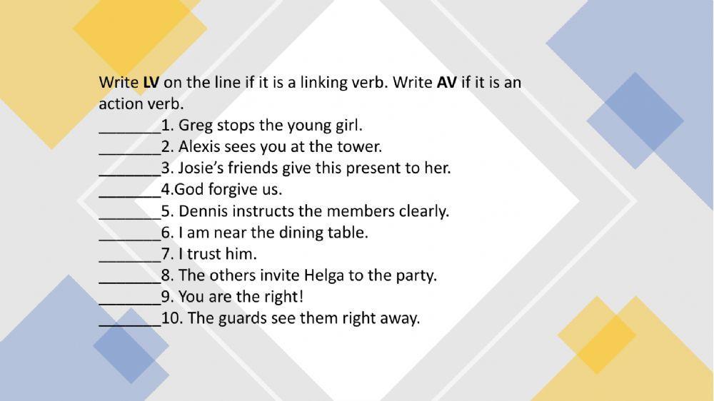 Action verb and linking verb