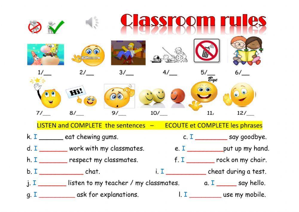 Classroom rules  - school