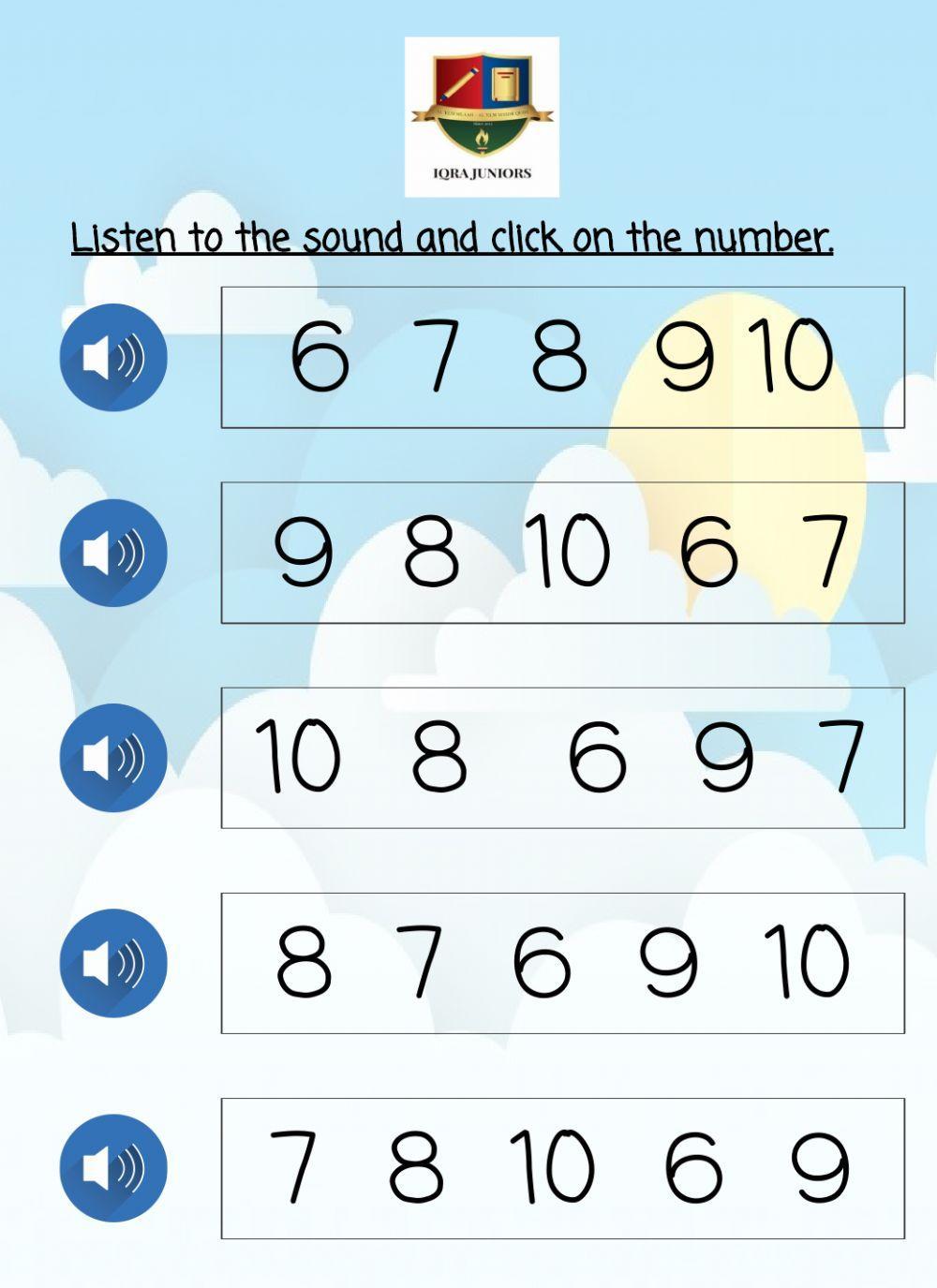 Number Recognition 6-10
