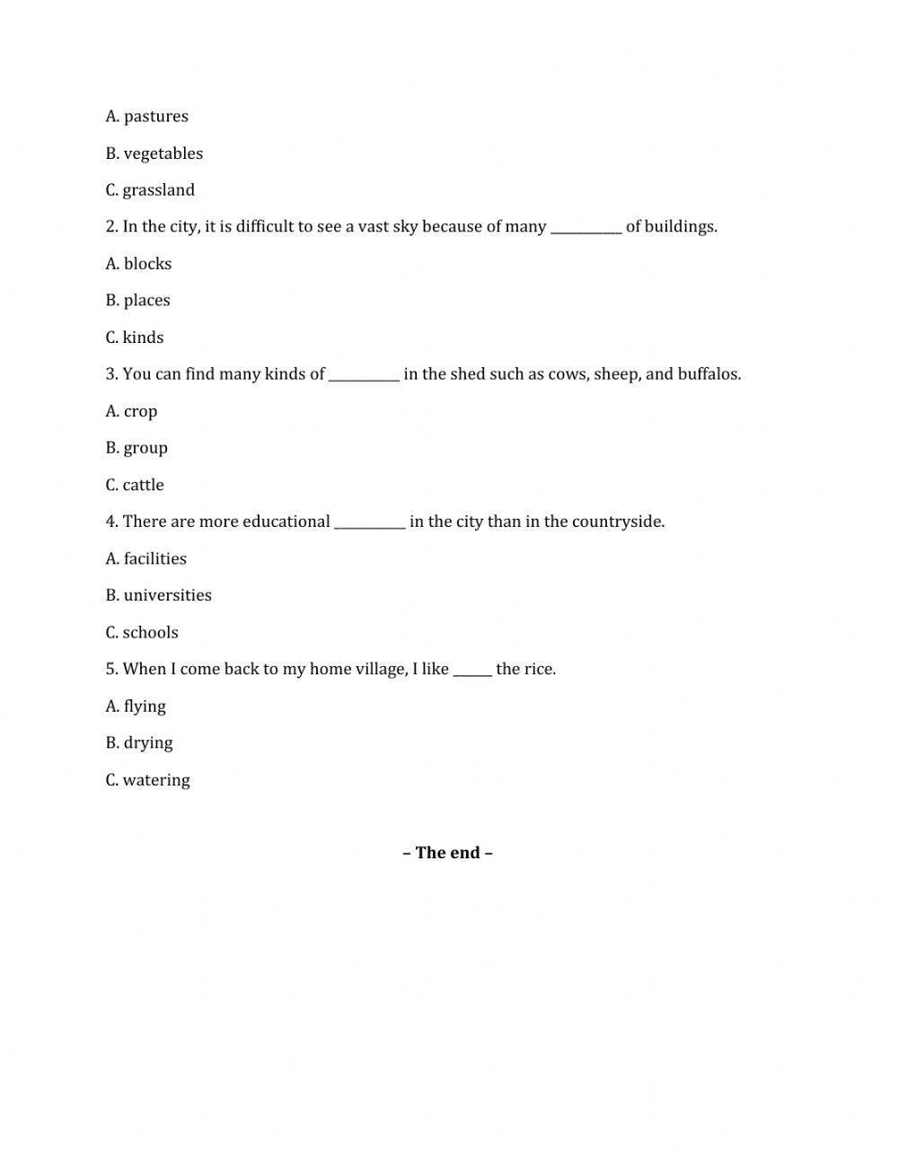 Lớp 8 - Kiểm tra 45 phút số 1 (Unit 1, 2, 3)