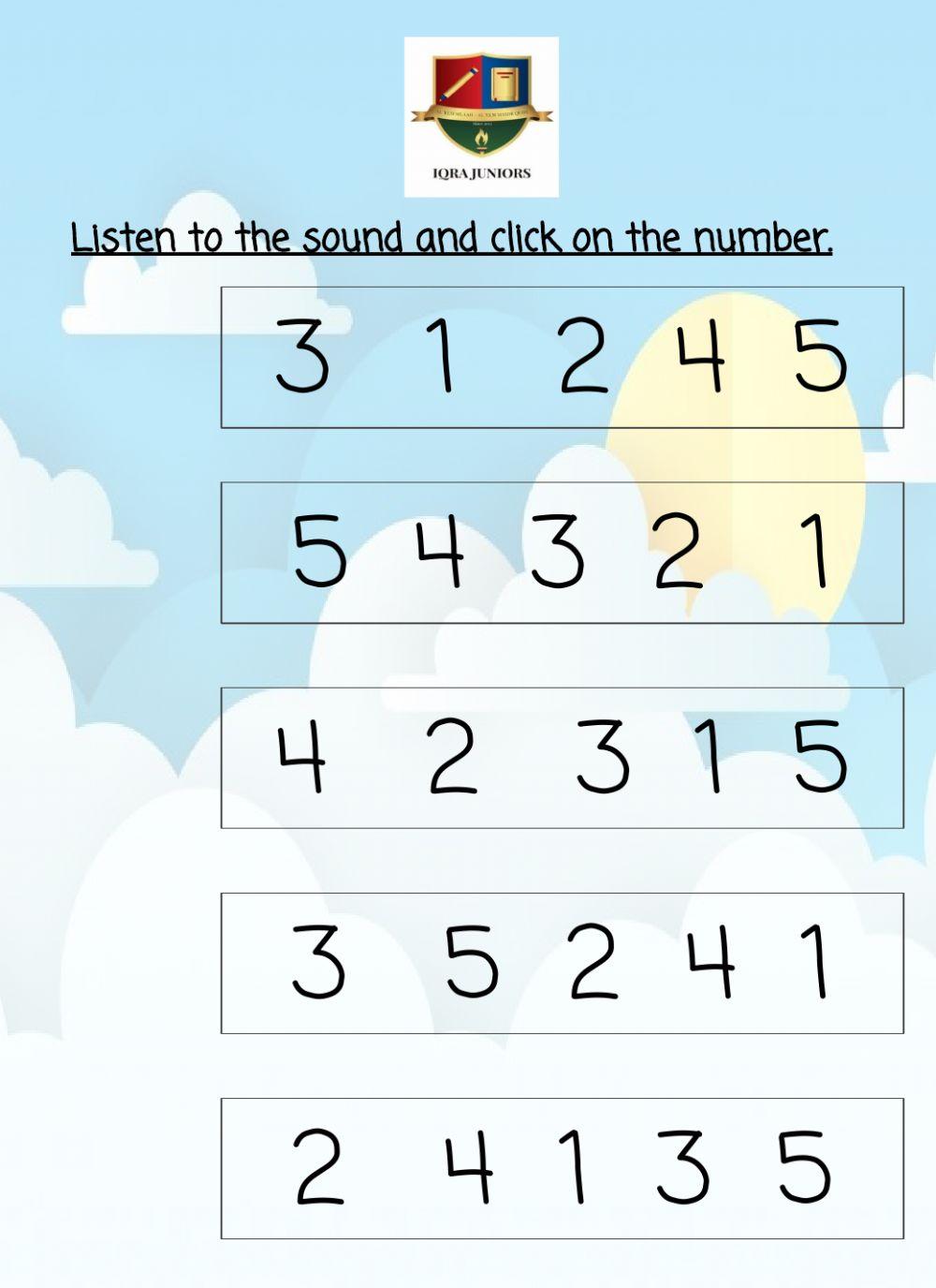 Number Recognition 1-5