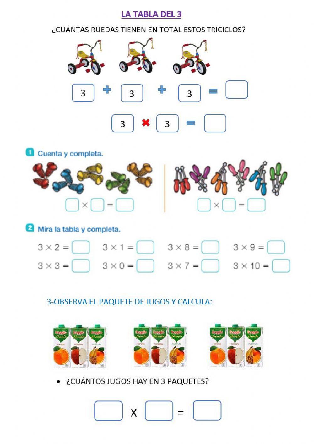 Tabla del 3