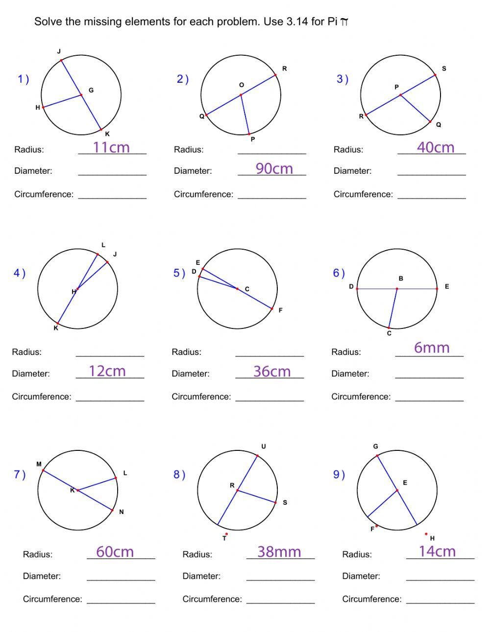 Parts of a circle