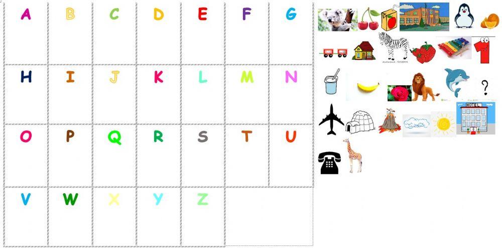 Les lettres de l'alphabet