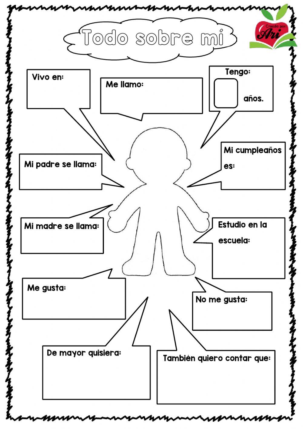 Todo sobre mi exercise | Live Worksheets