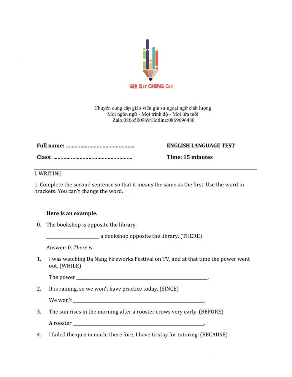 Lớp 8 - Unit 5 FESTIVALS IN VIET NAM-WRITING -