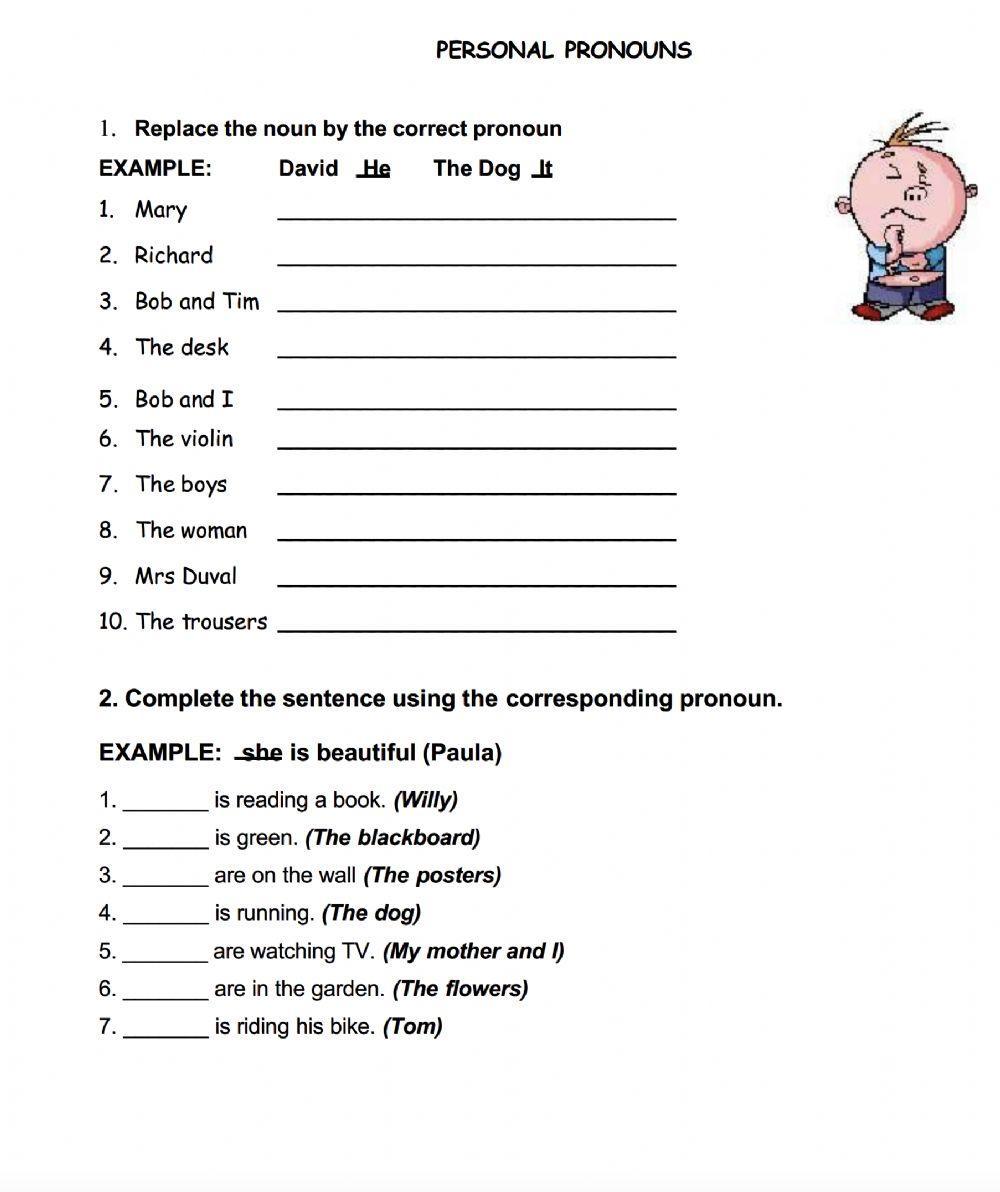 Personal pronouns - nouns