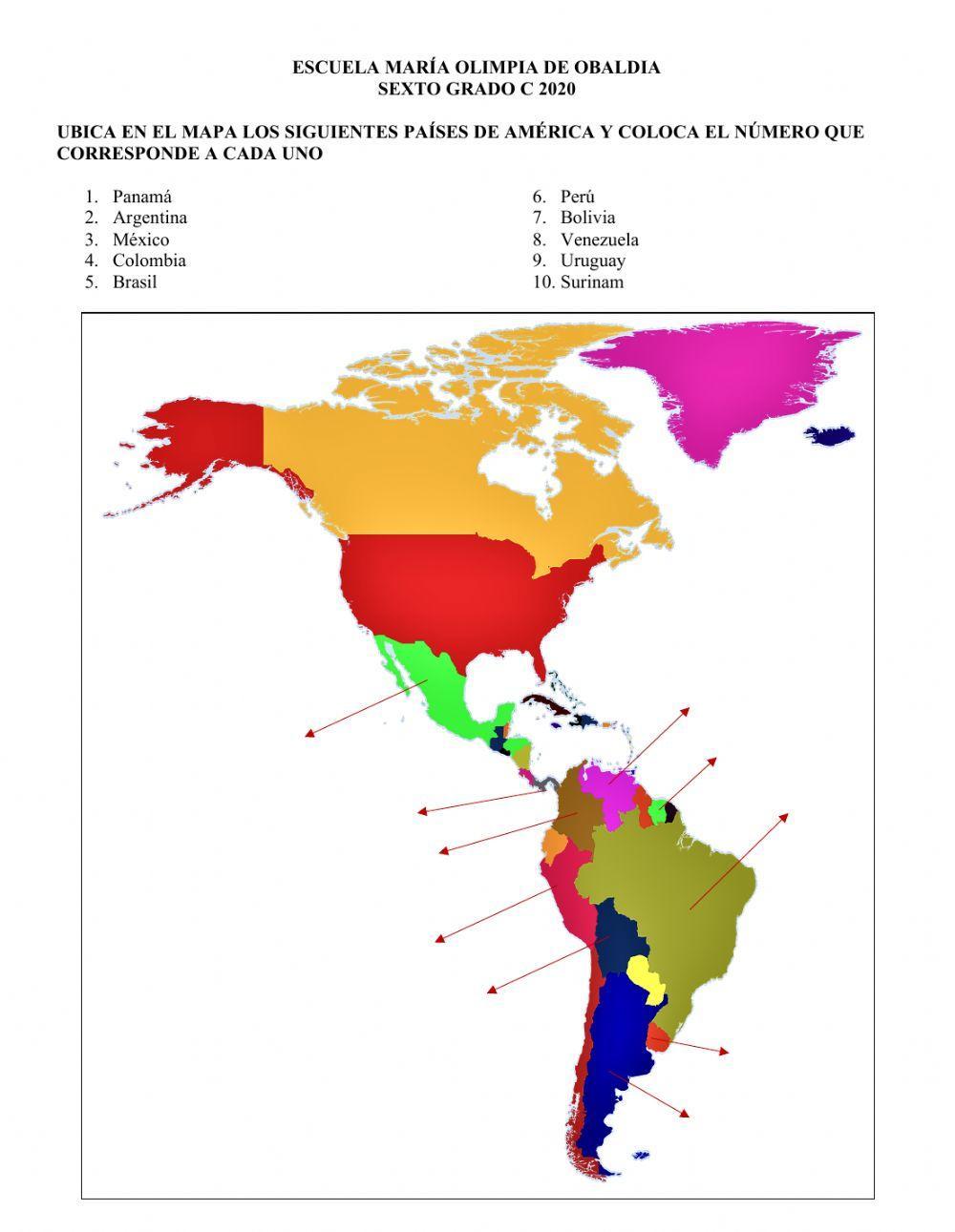 Ubicación de paises