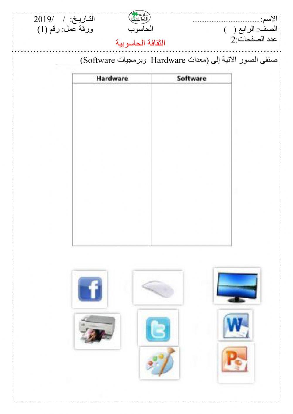 والبرمجيات المعدات