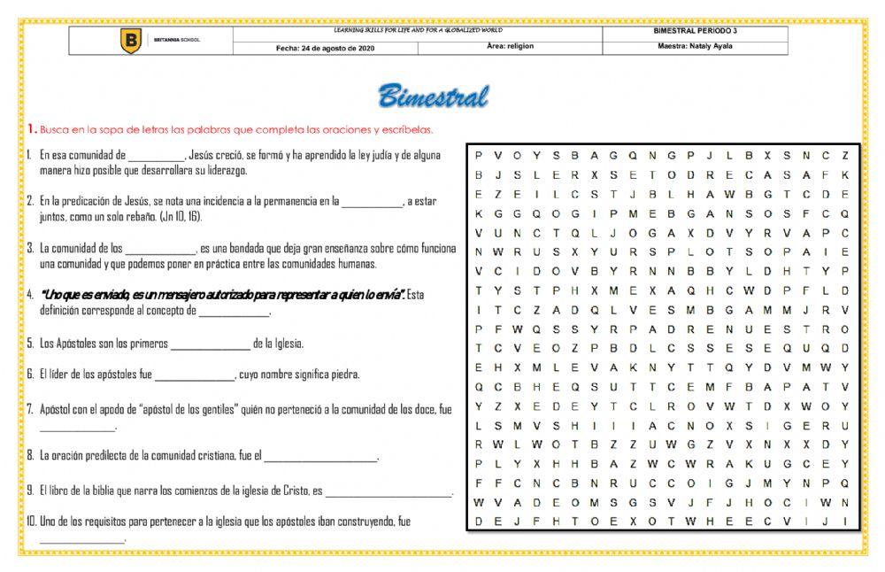 Bimestral religión periodo 3-8°