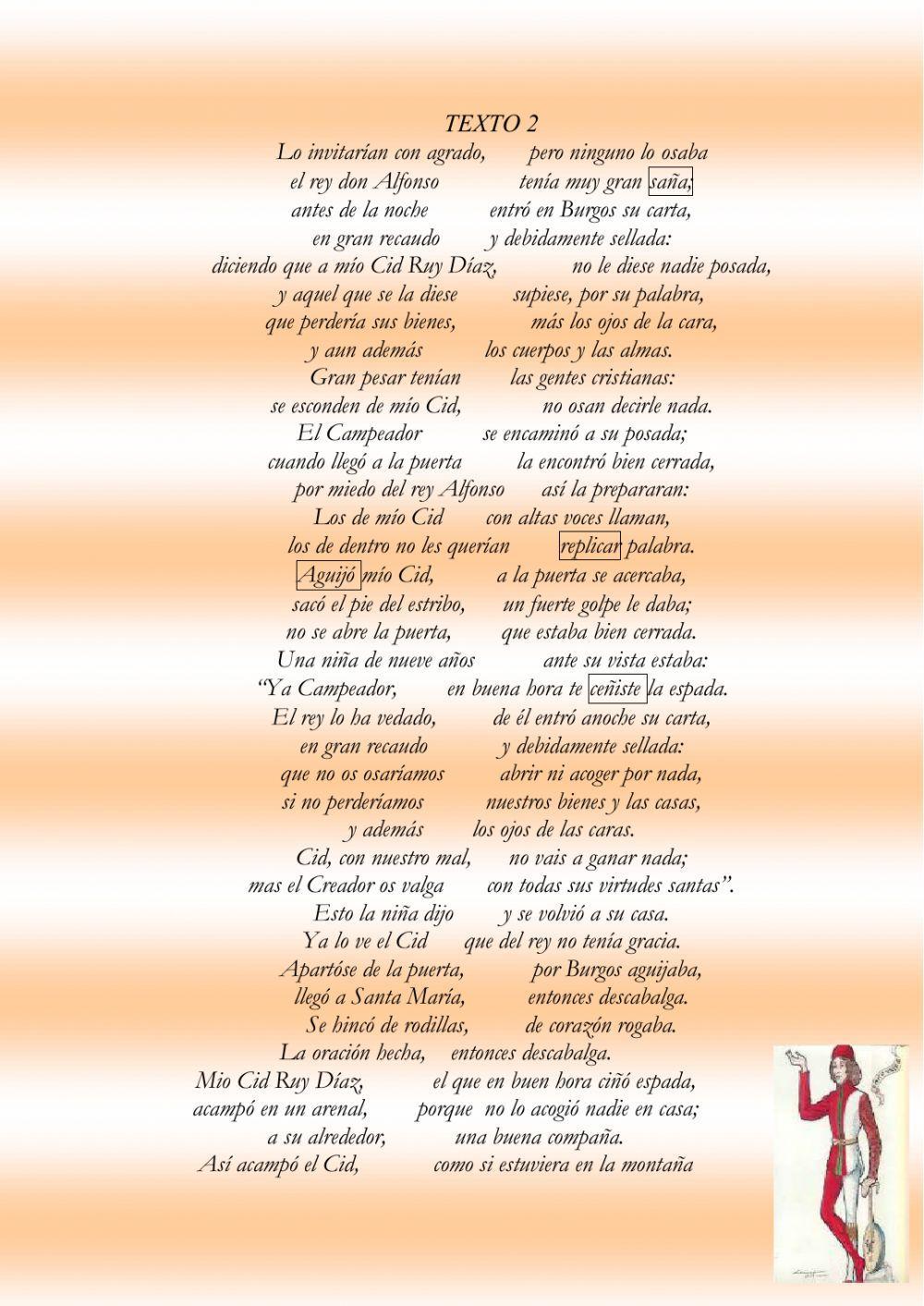 Textos de El cantar de Mío Cid