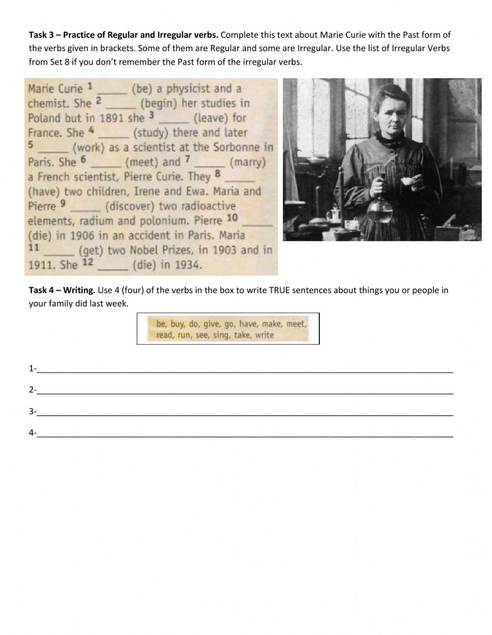 Year 9 - Set 9 - Past Simple Practice