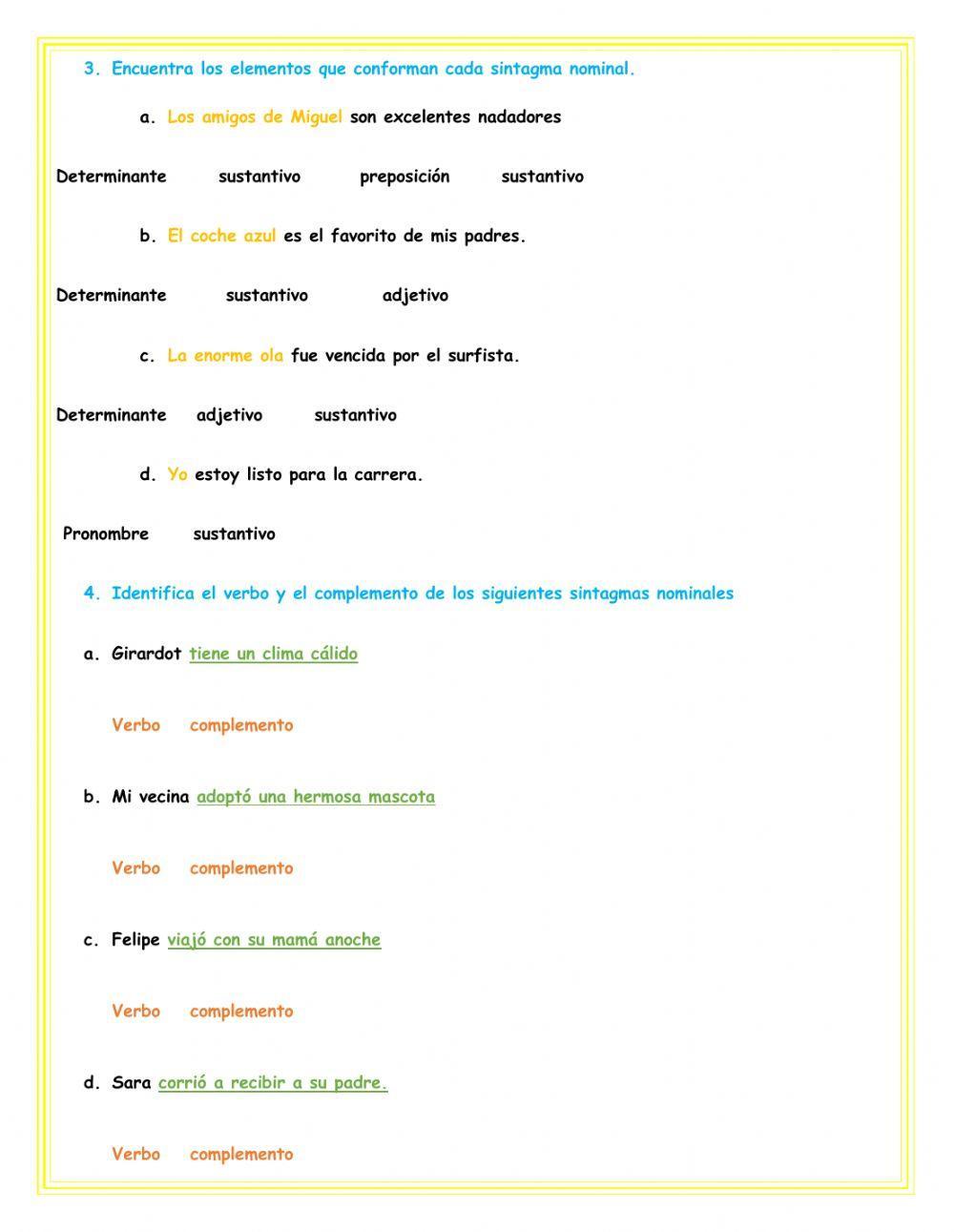 Estructura de la oración