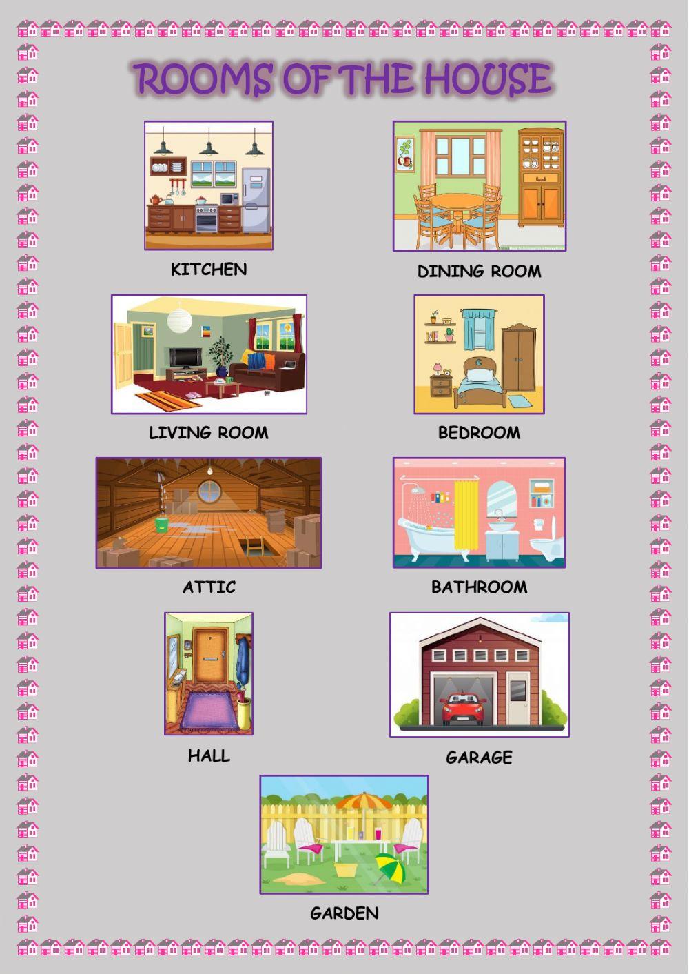 ROOMS of the house Free Activities online for kids in 2nd grade by