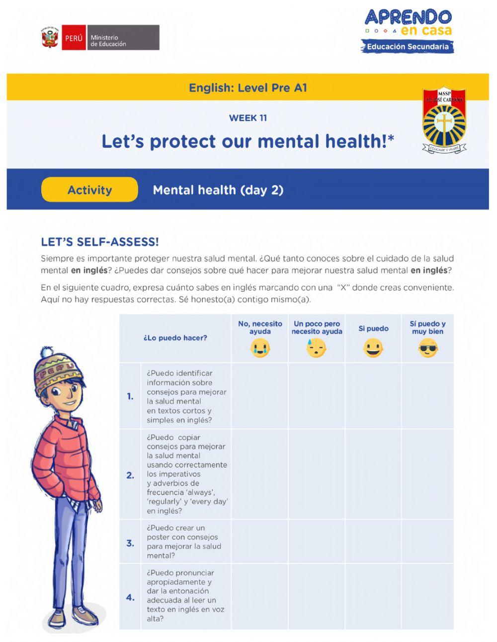 Mental health  - W-11 (PreA1)