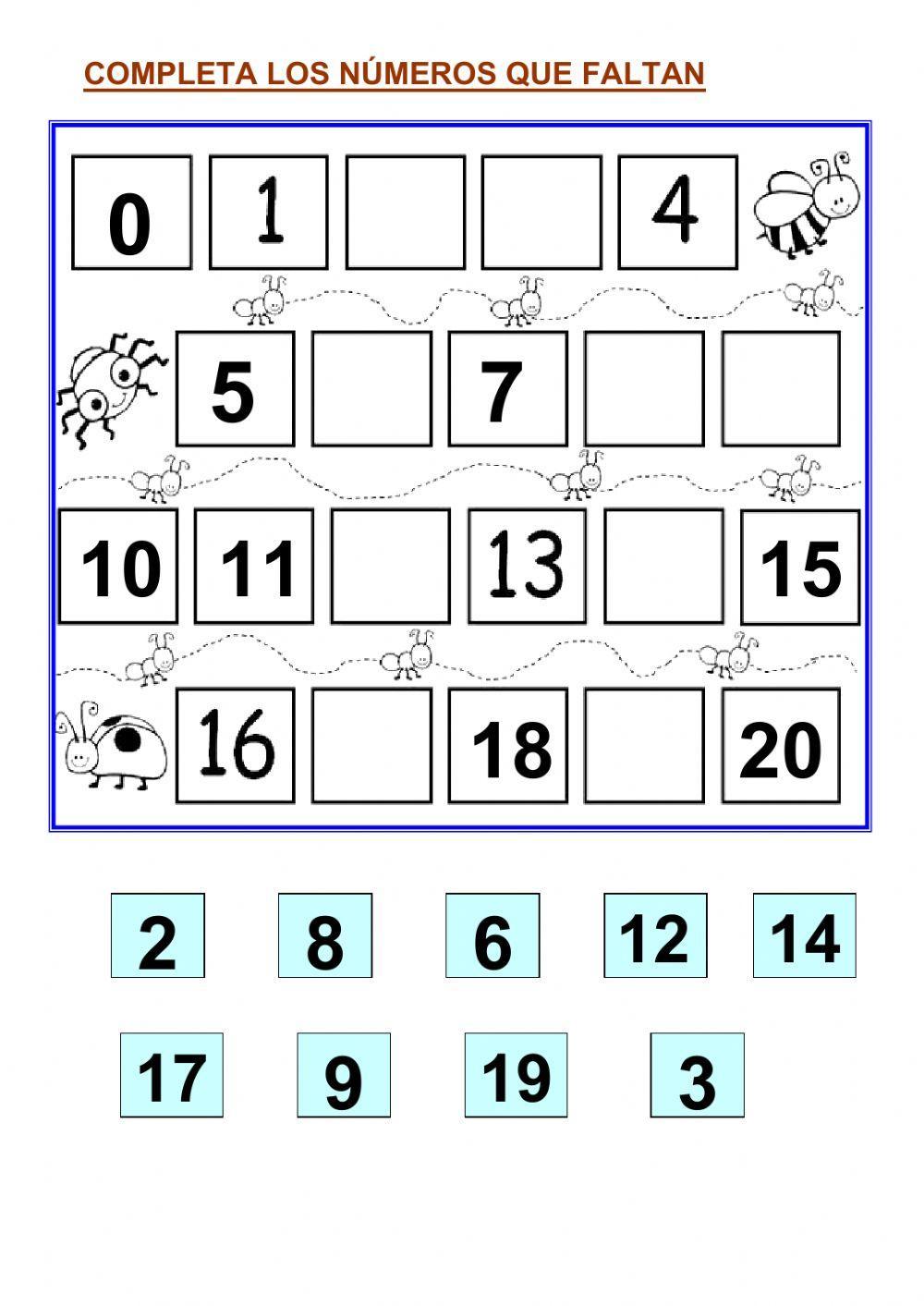 Completa la serie - anterior y posterior