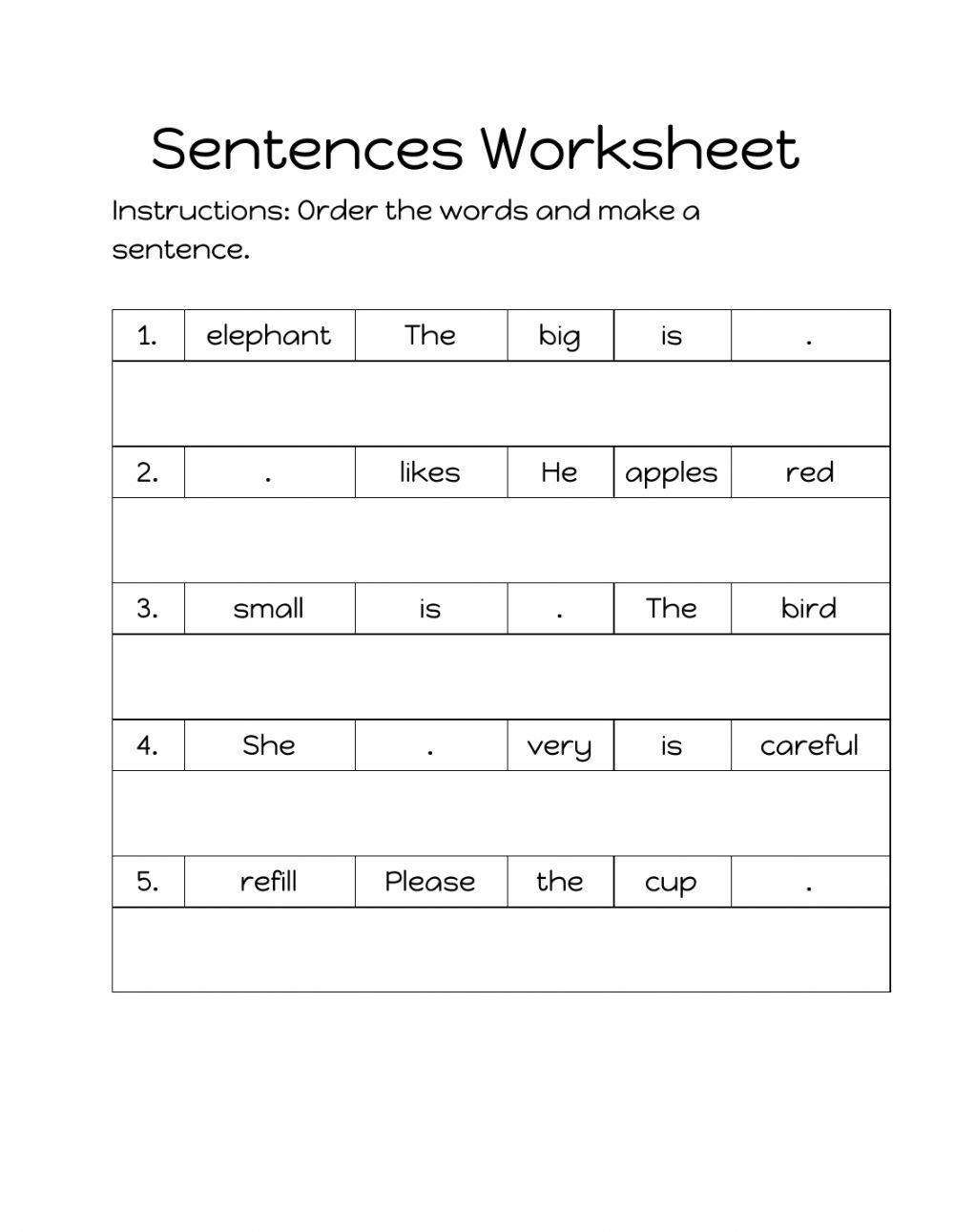 Week 2 Sentences