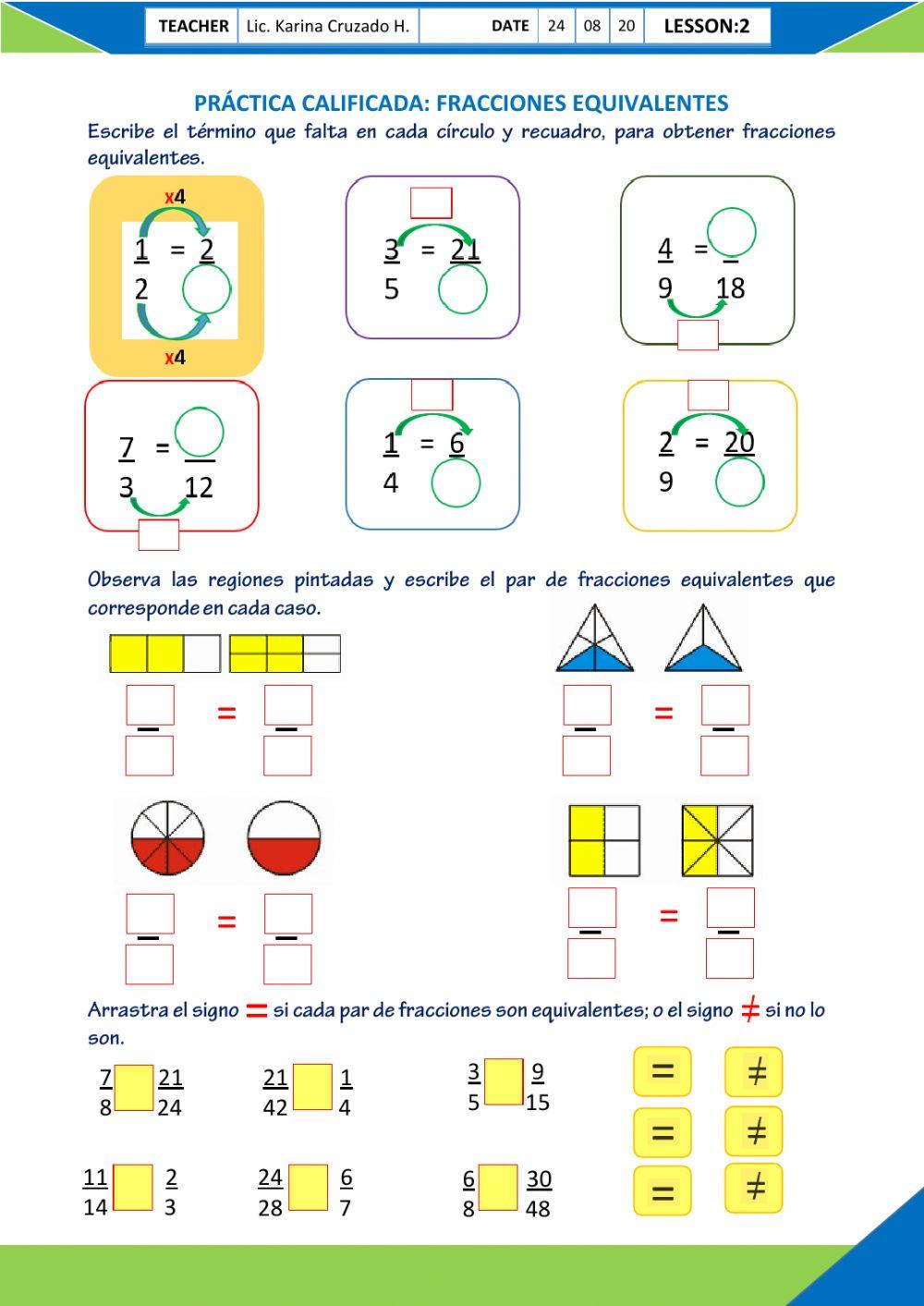 Fracciones equivalentes