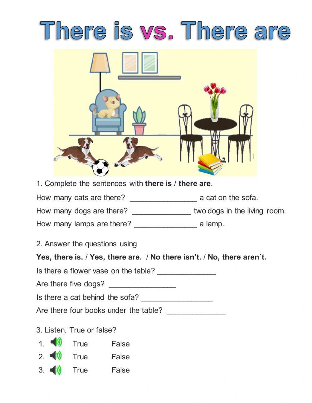 There is vs. There are worksheet | Live Worksheets