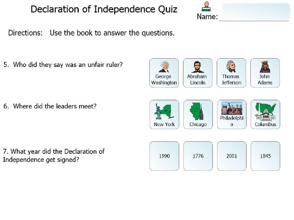 declaration of independence quiz khan academy