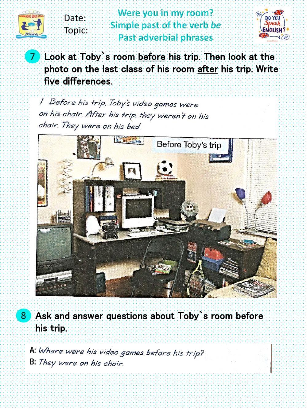 Simple past of the verb be 2