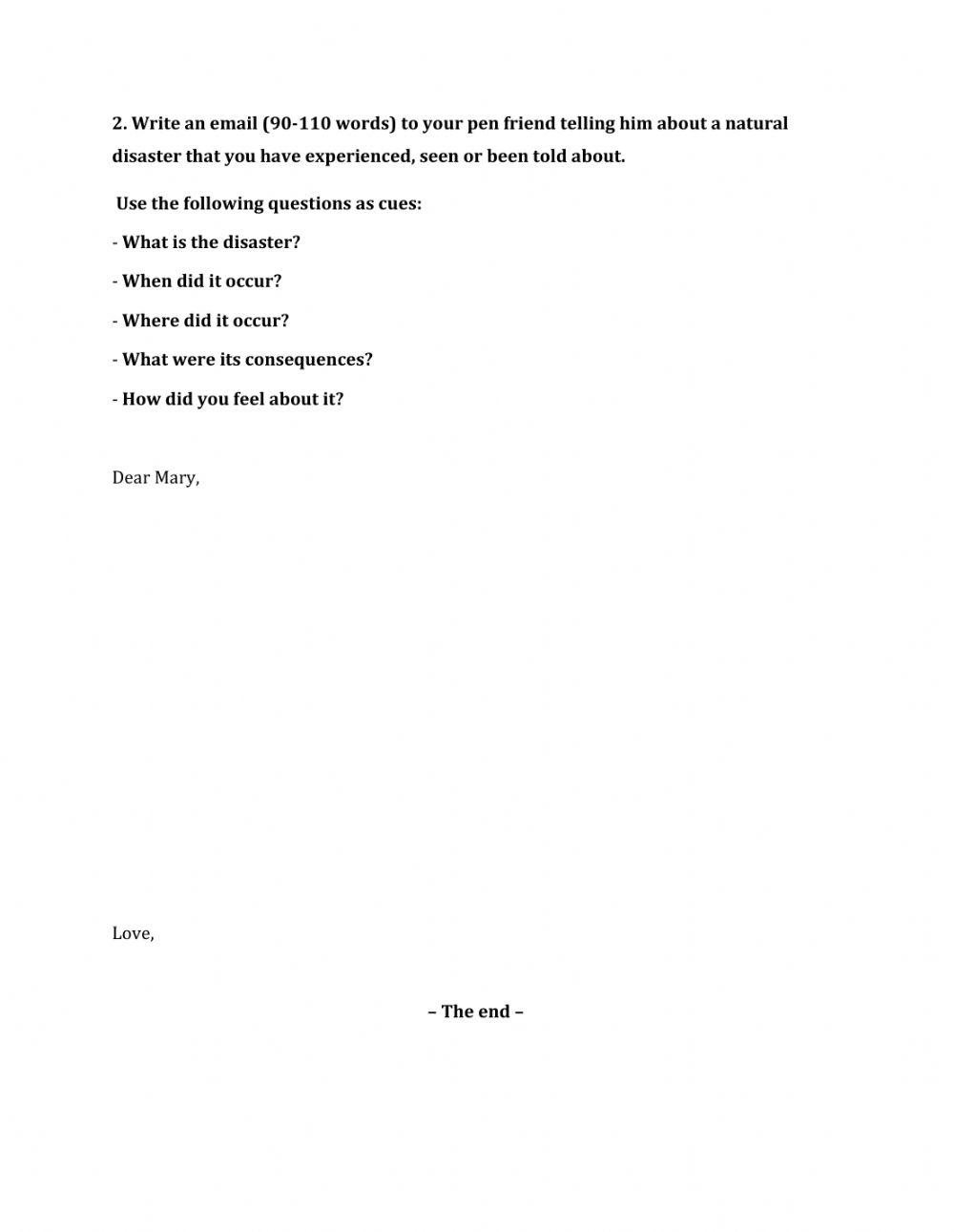 Lớp 8 - Unit 10 COMMUNICATION-WRITING