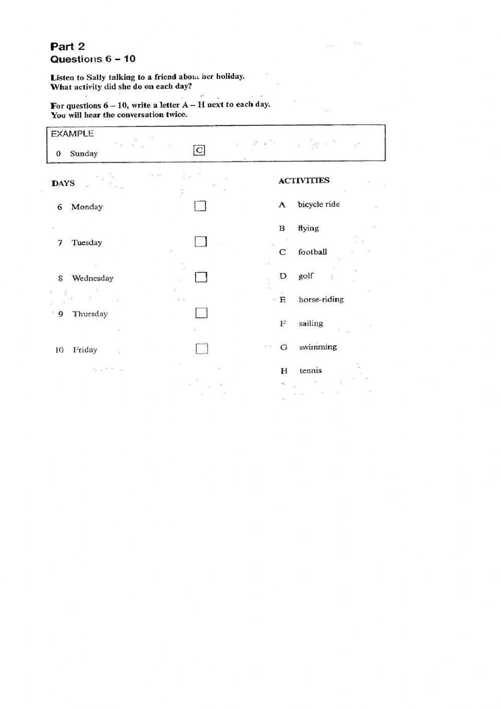 Term Test 2: Listening