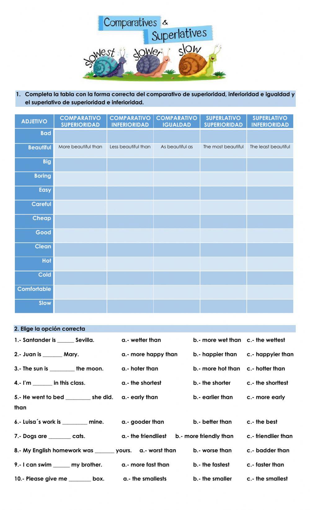 Comparatives & superlatives