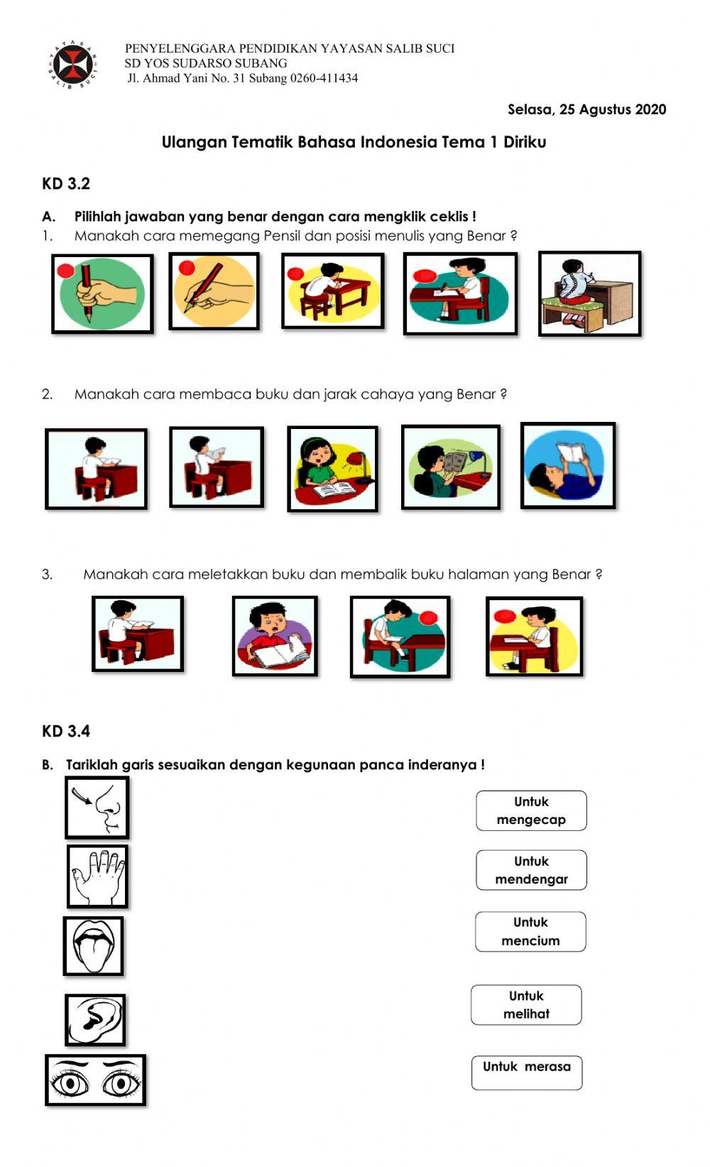 Ulangan Bahasa Indonesia Tema 1