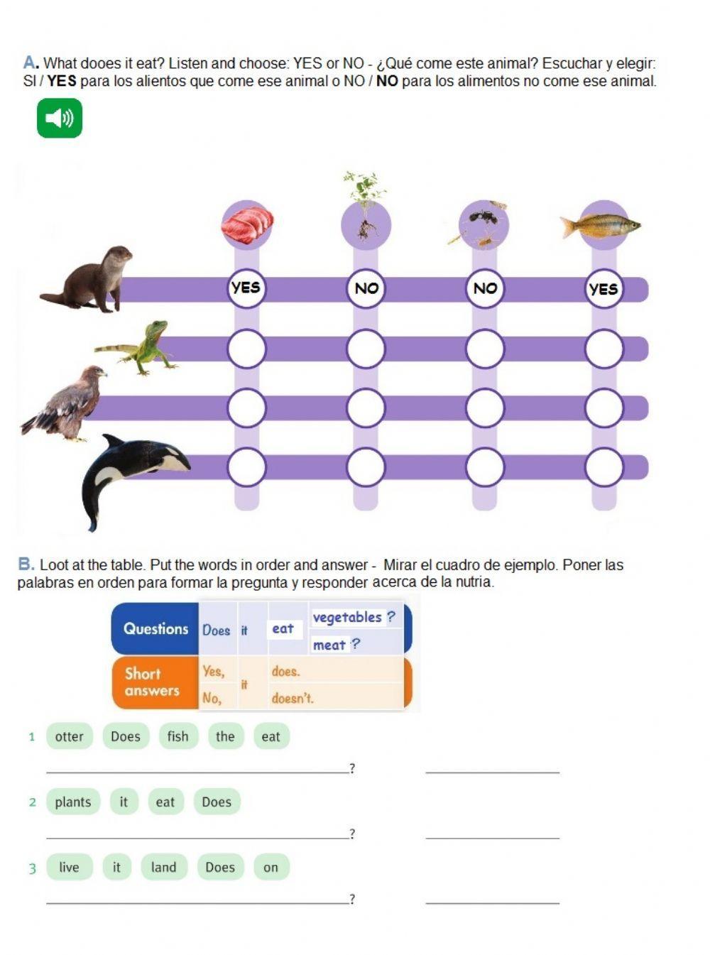 Animals - Simple Present: Questions