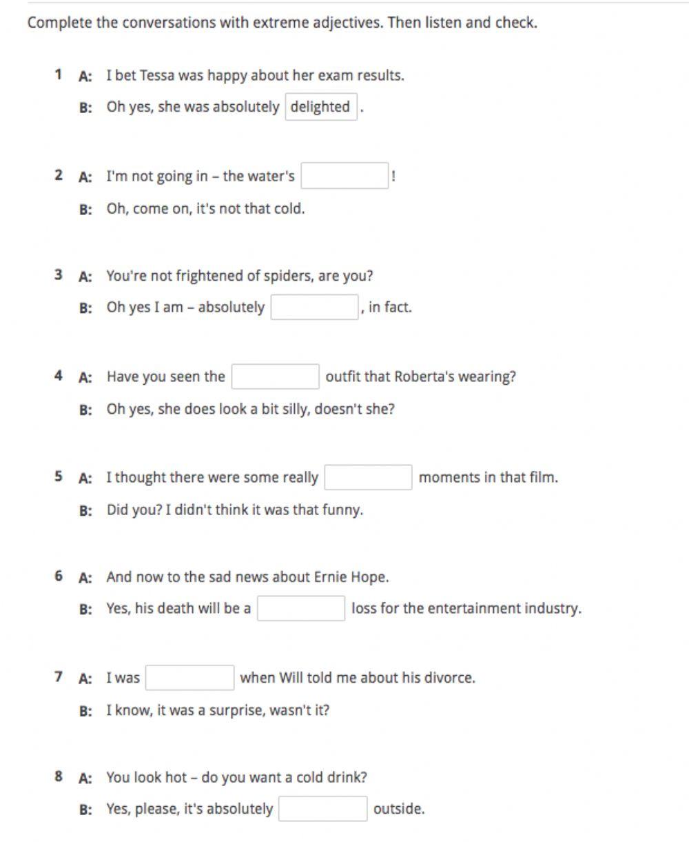 Unit 7: extreme adjectives