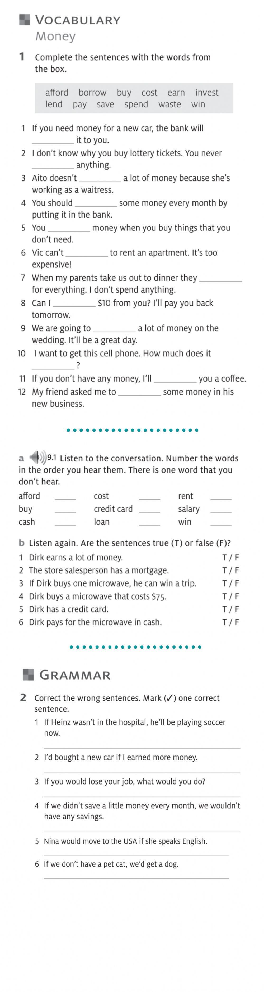 Money Vocabulary and Passive voice in Simple past.