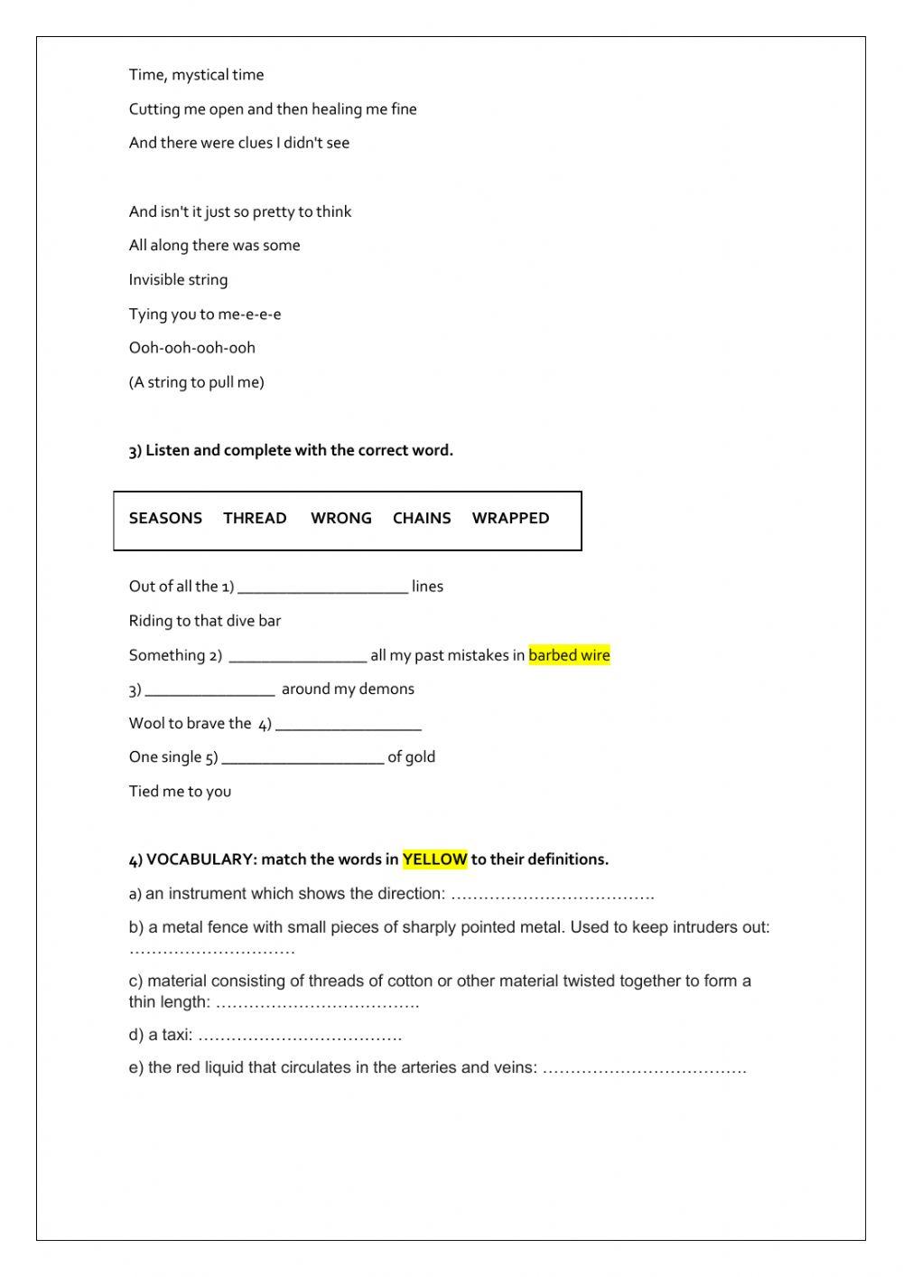 SONG: invisible string