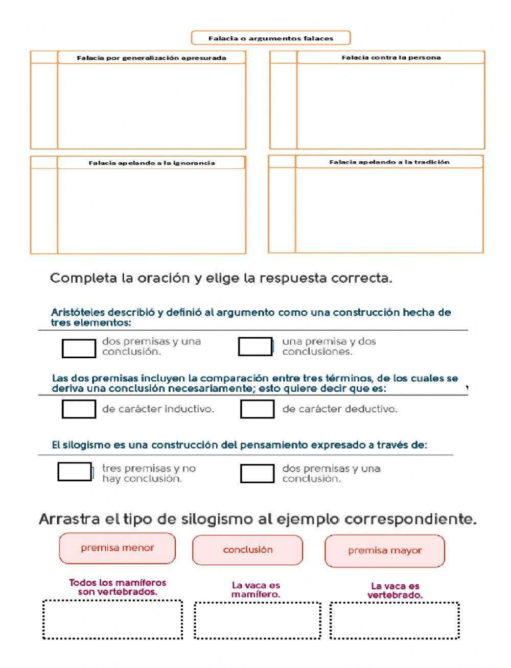 Actividad 3: Ficha interactiva “La Silogística Aristotélica”