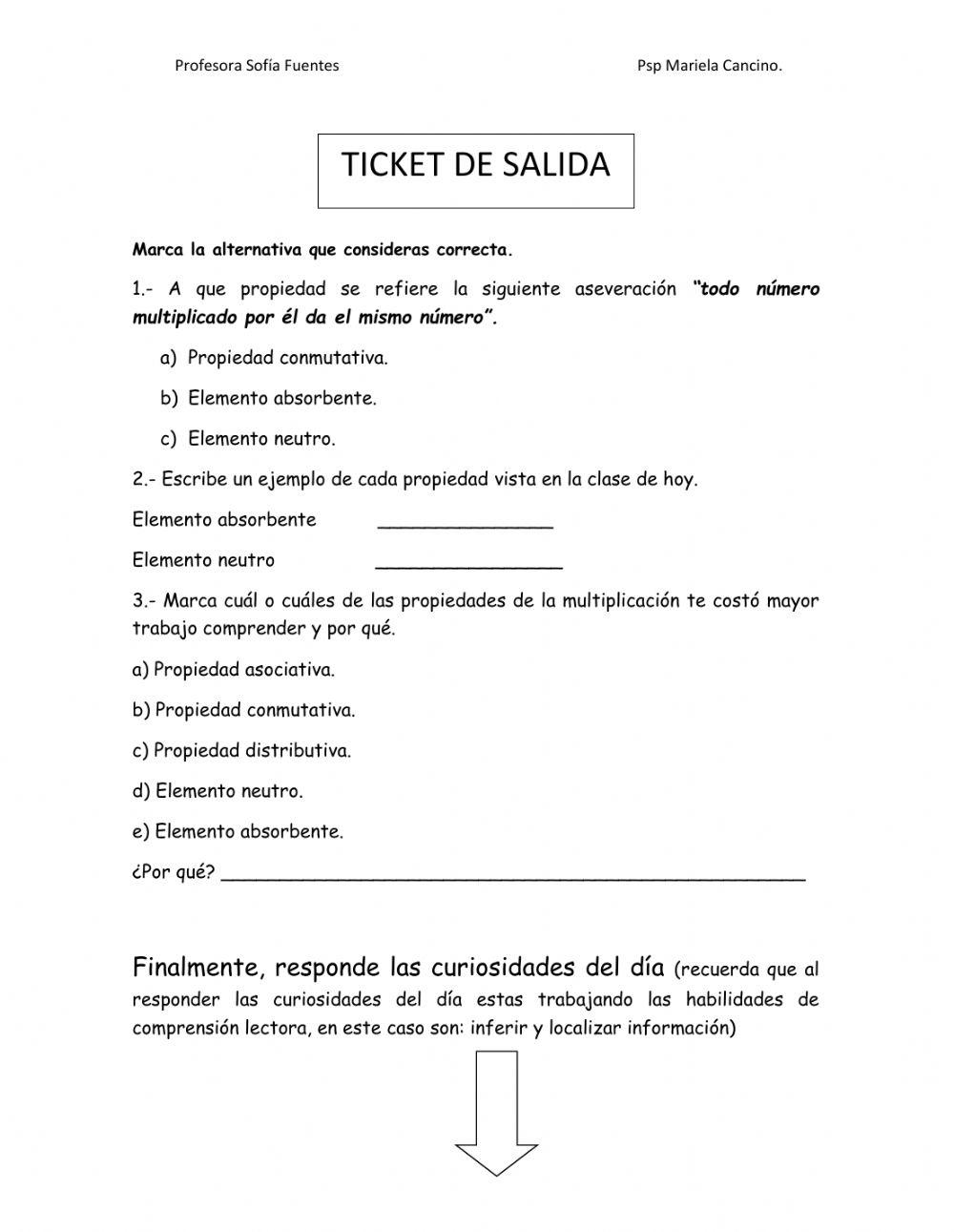 Propiedades de la multiplicación