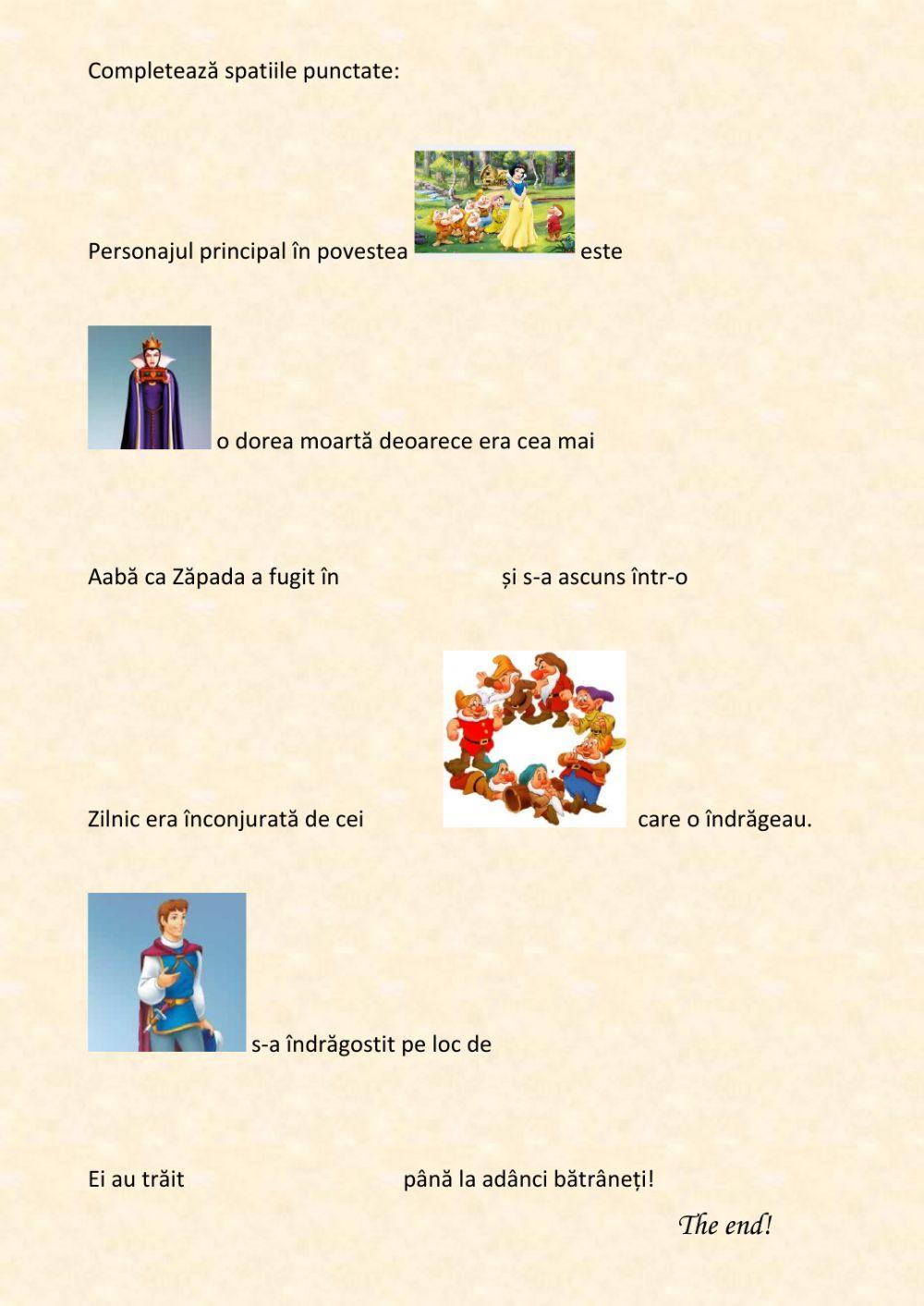 Completează spatiile