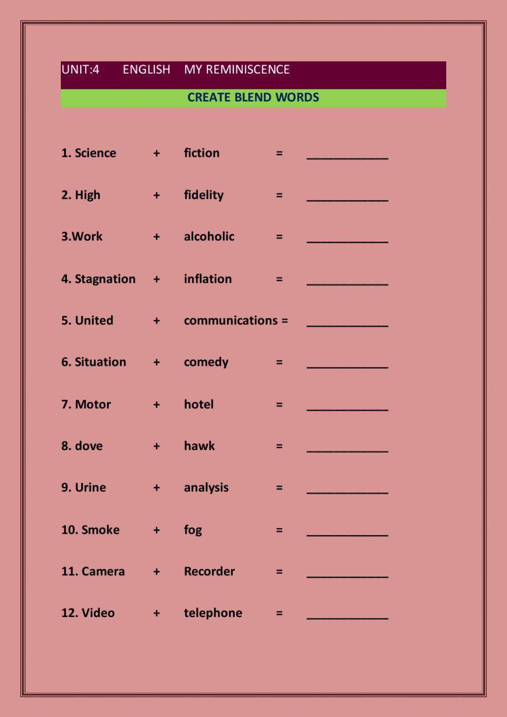 My Reminiscence - Blends