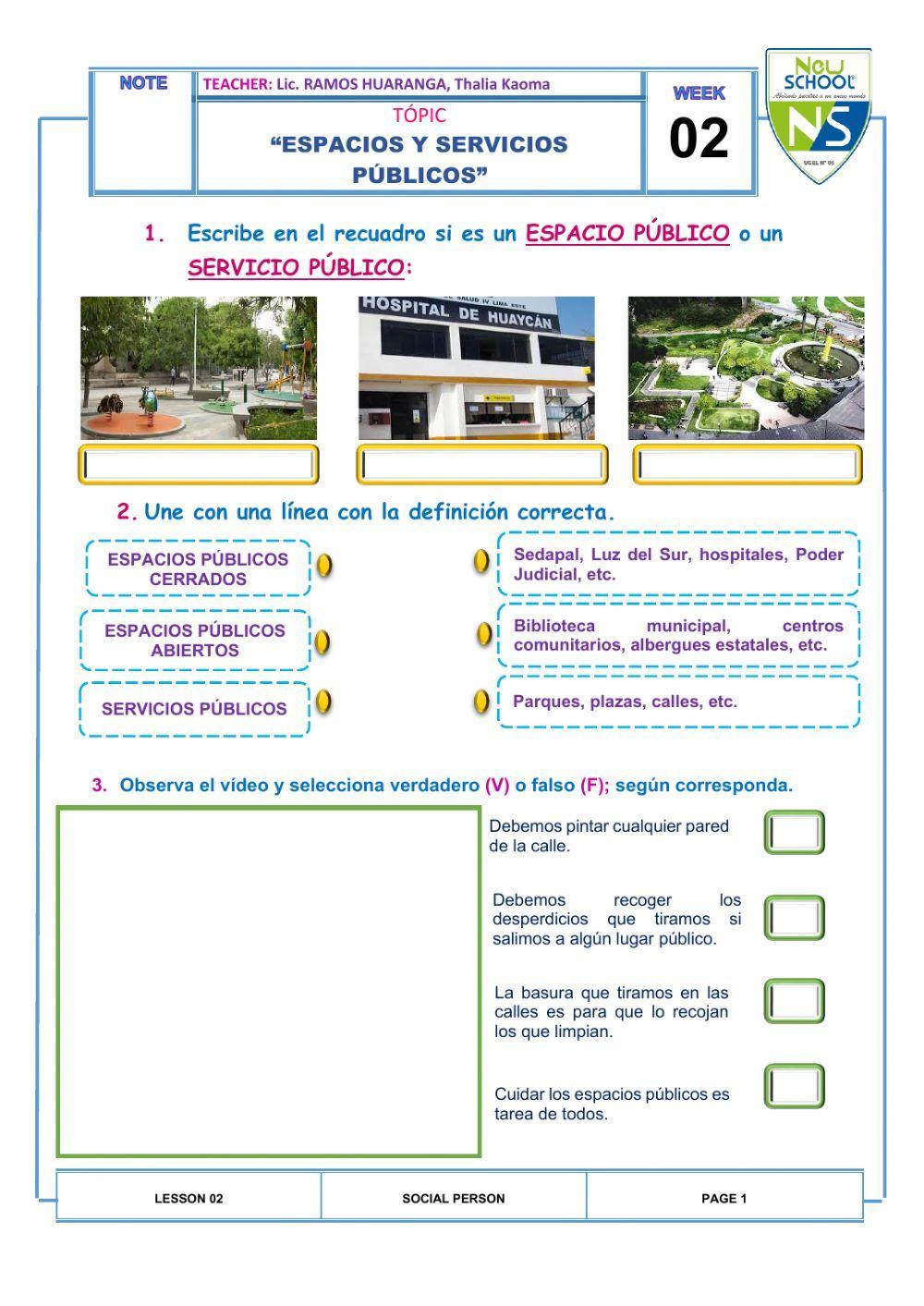 Espacios y servicios públicos