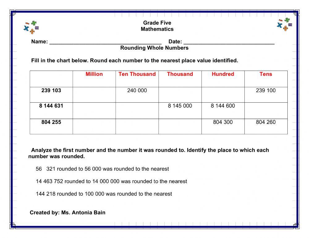 Rounding Whole Numbers