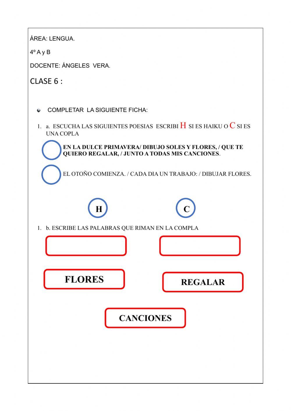 Actividad POESIA Y COPLA