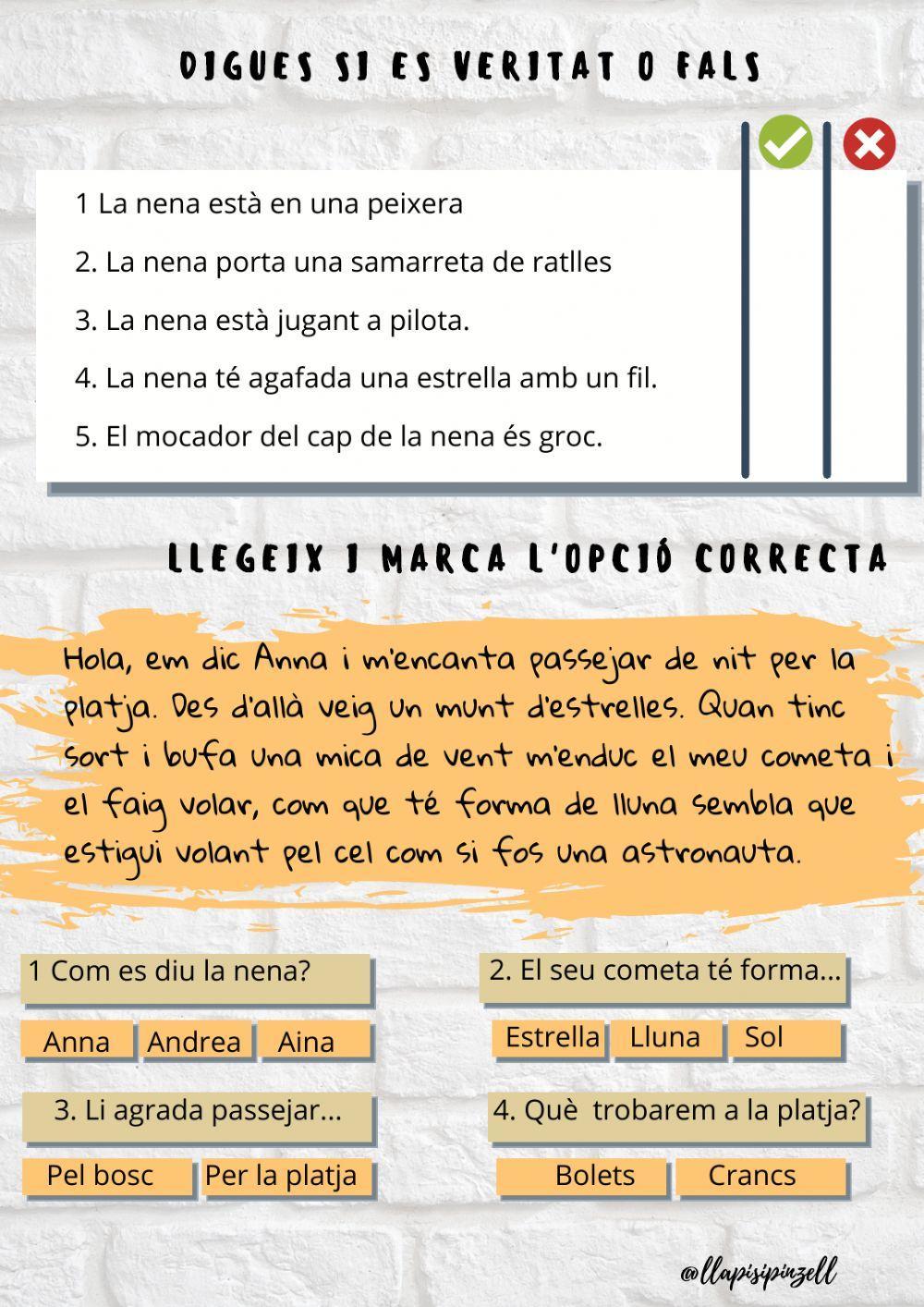 Comprensió lectora: L'Anna i les estrelles