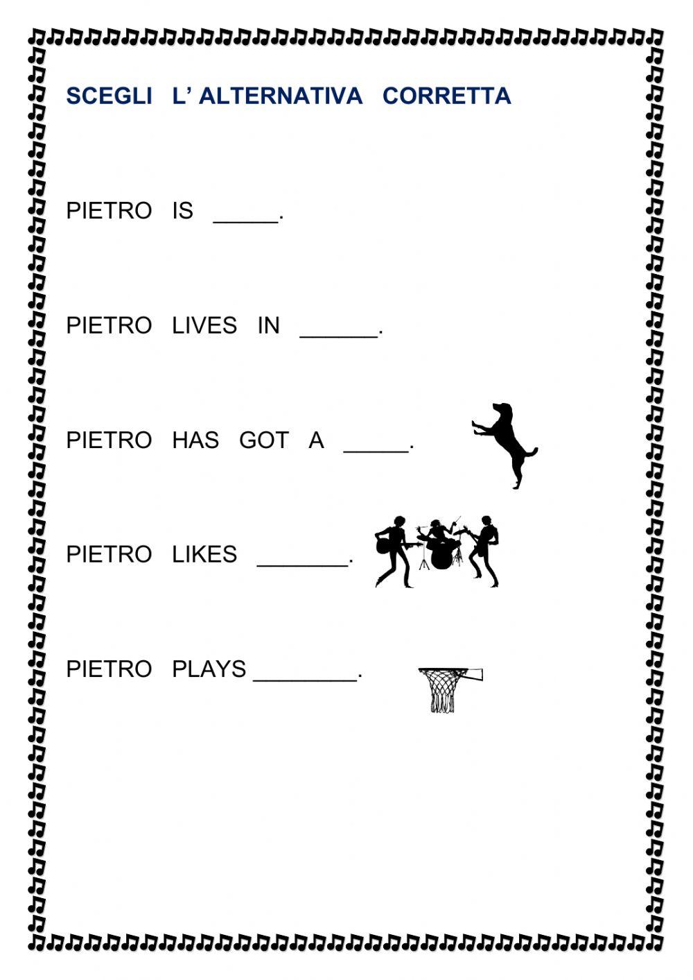 Reading comprehension: -Pietro-