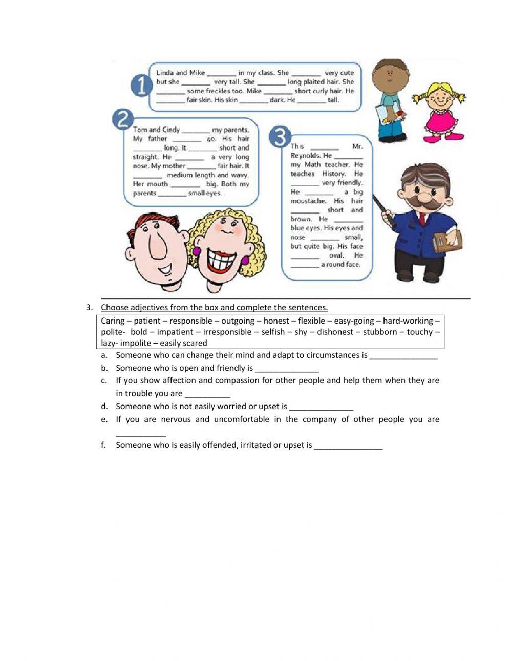 Have got - physical - personality description