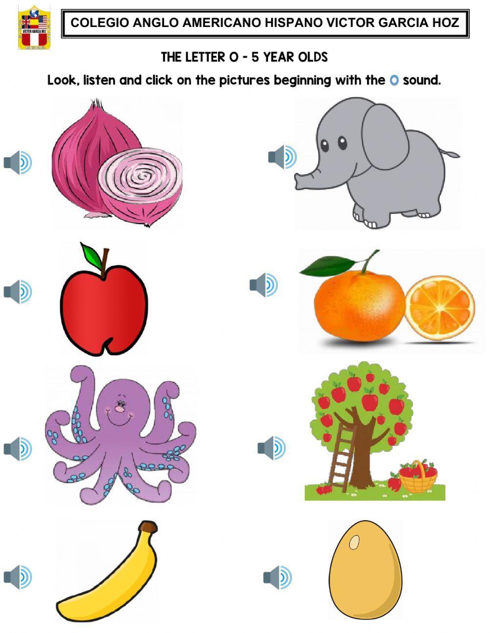 The letter o - 5 year olds The letter o - 5 year olds