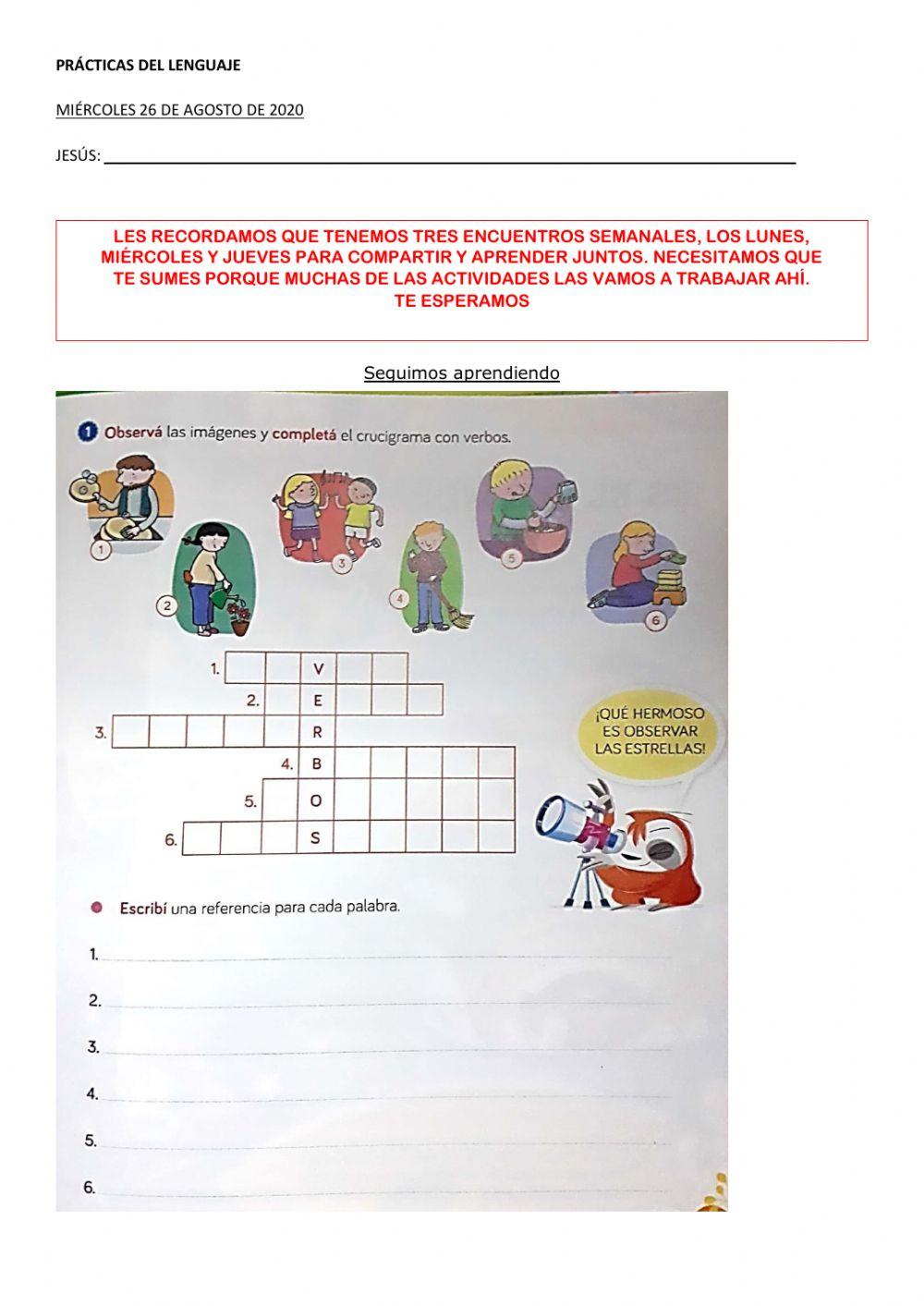 Verbos, hiperónimos y hipónimos